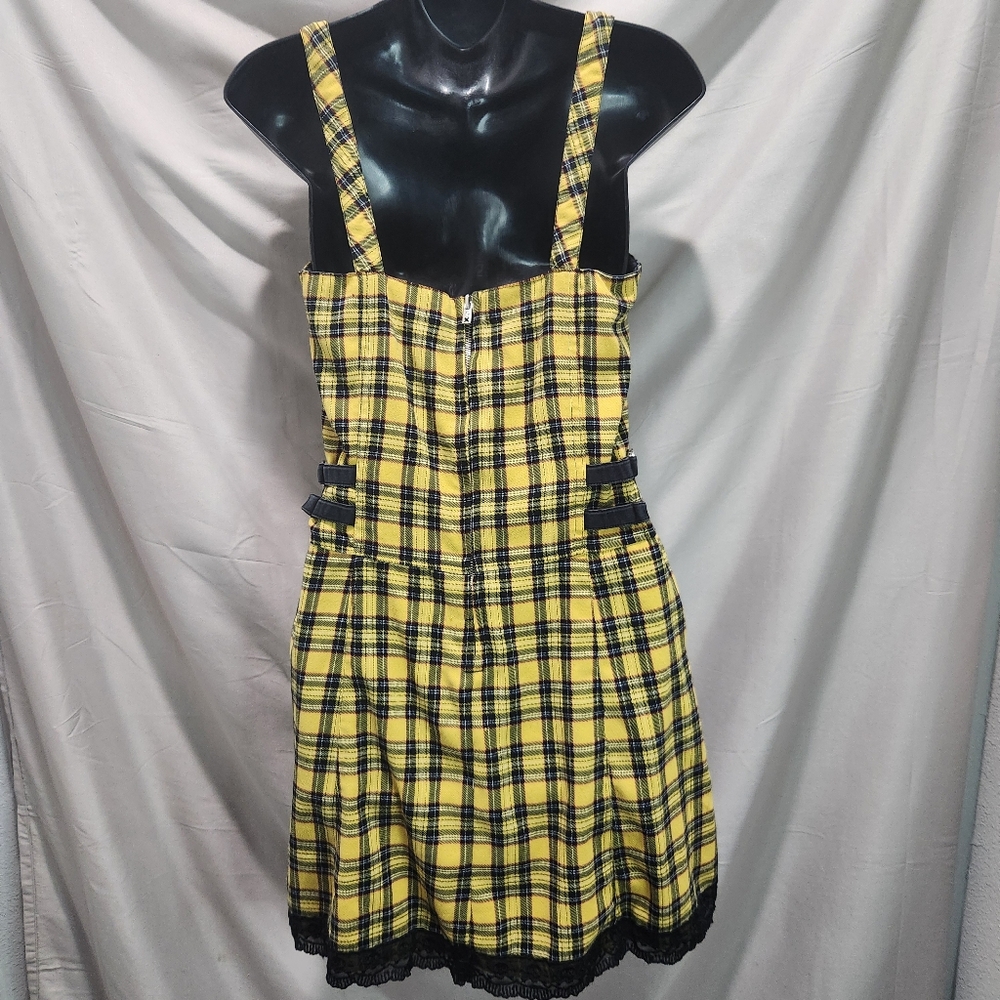 TRIPP NYC Vintage 90s Yellow Plaid Grunge Schoolgirl Dress - Picture 6 of 14